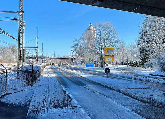 Verschneite Radwege