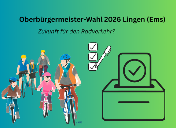 Wahlurne und Radfahrer