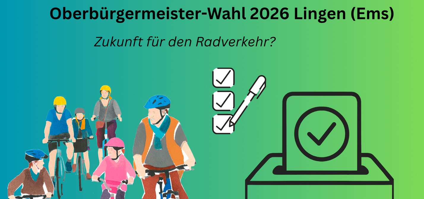 Wahlurne und Radfahrer