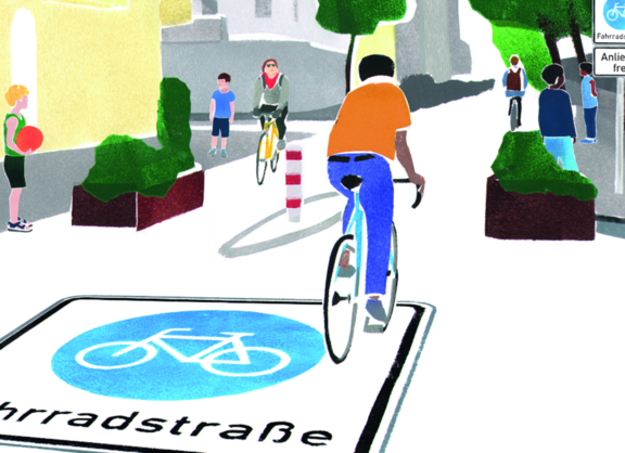 Illustration Fahrradstraße