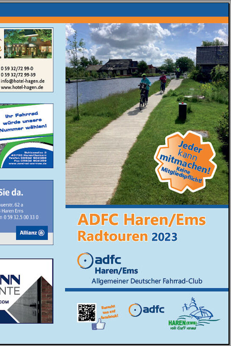 Screenshot Tourenprogramm ADFC Haren 2023 Screenshot Tourenprogramm ADFC Haren 2023