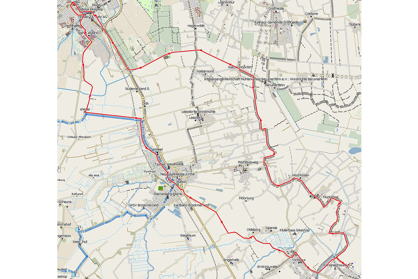 Tour 5 Moormuseum - Streckenkarte