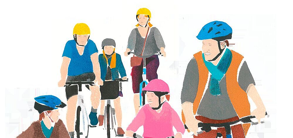 Radfahren Gruppe Illustration