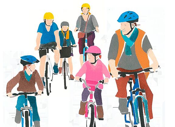 Radfahren Gruppe Illustration