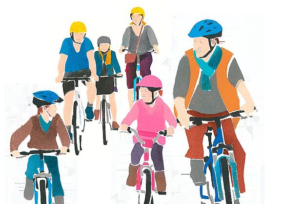 Radfahren Gruppe Illustration