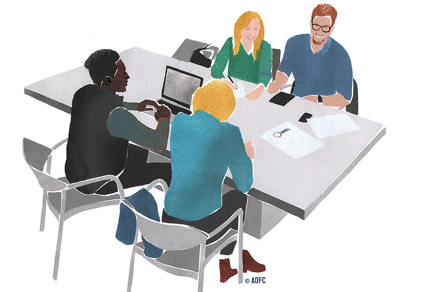 Planungsrunde Illustration Redaktionelle Arbeit beim ADFC Emsland